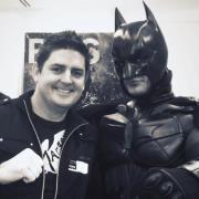 At Melbourne Storm fan meetup with special guest Batman
